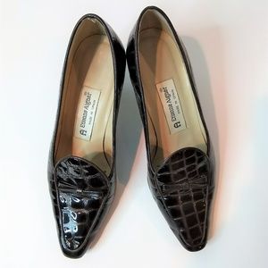 Etienne Aigner Crocodile Patterned Isabelle Heels